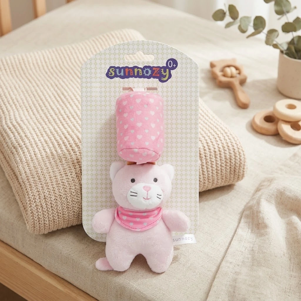 Sunnozy-Bell toy - pink cat - 0+