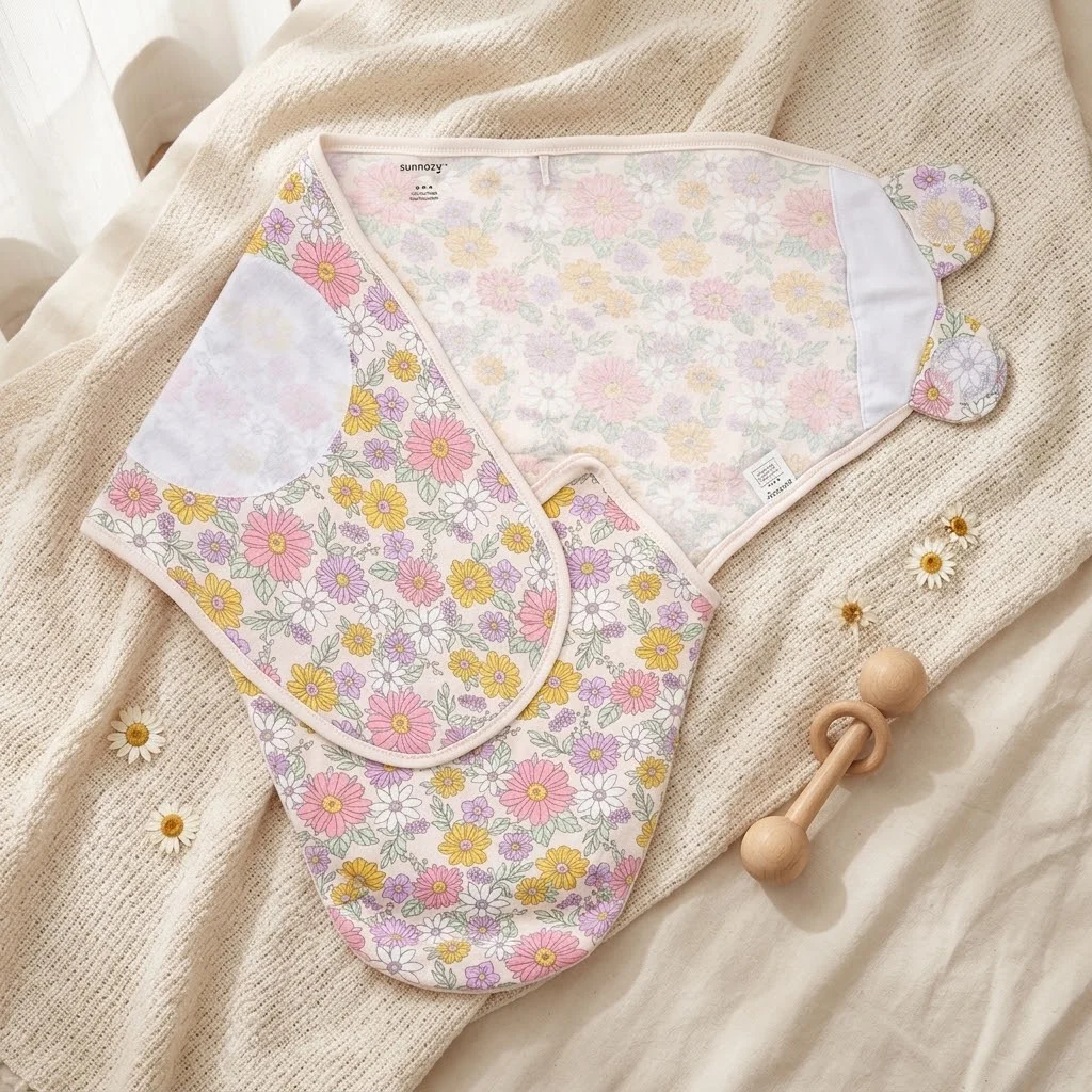 Sunnozy- Baby Swaddle - colorful flowers - Newborn