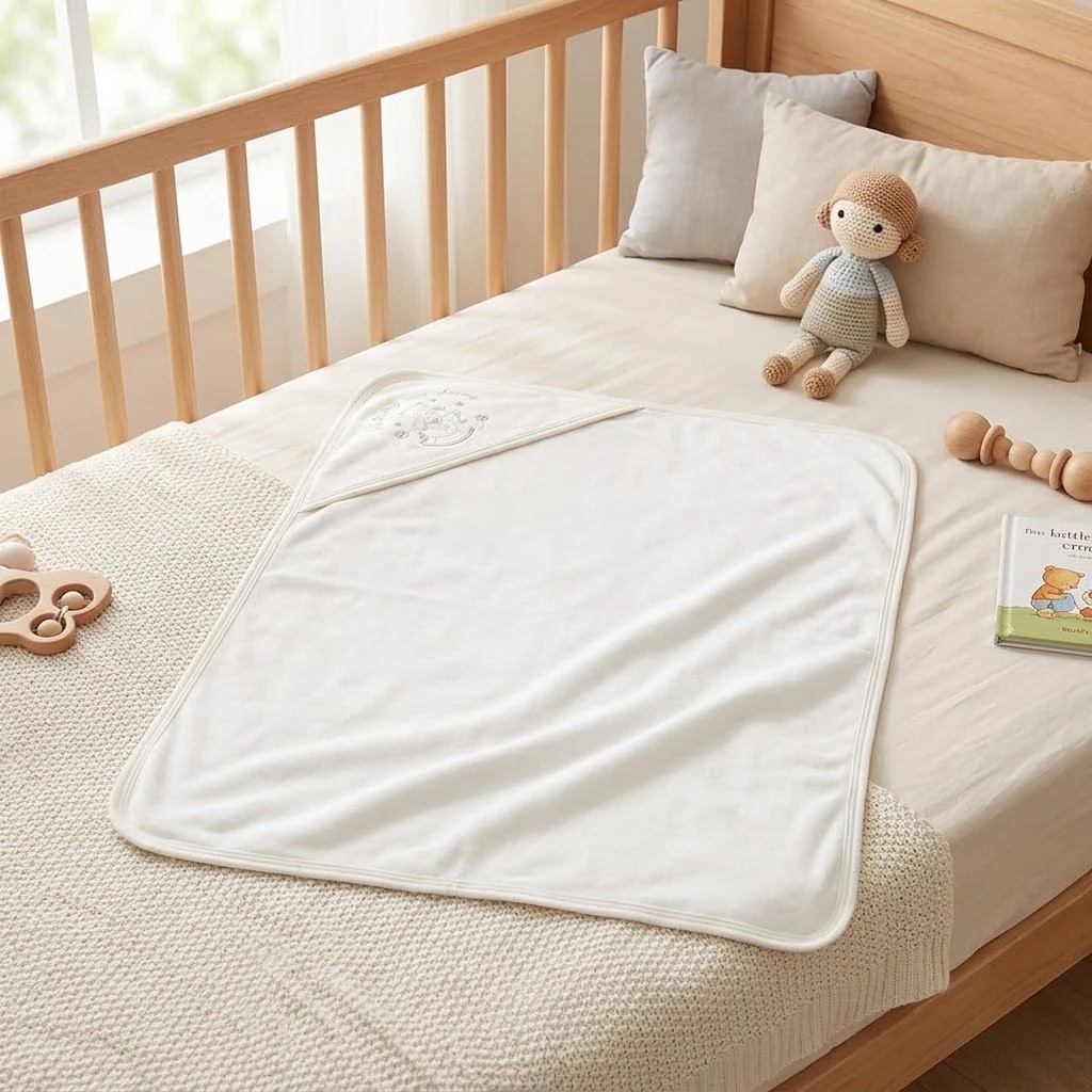 Hooded blanket - White wooden horse bear - 80\*80 cm