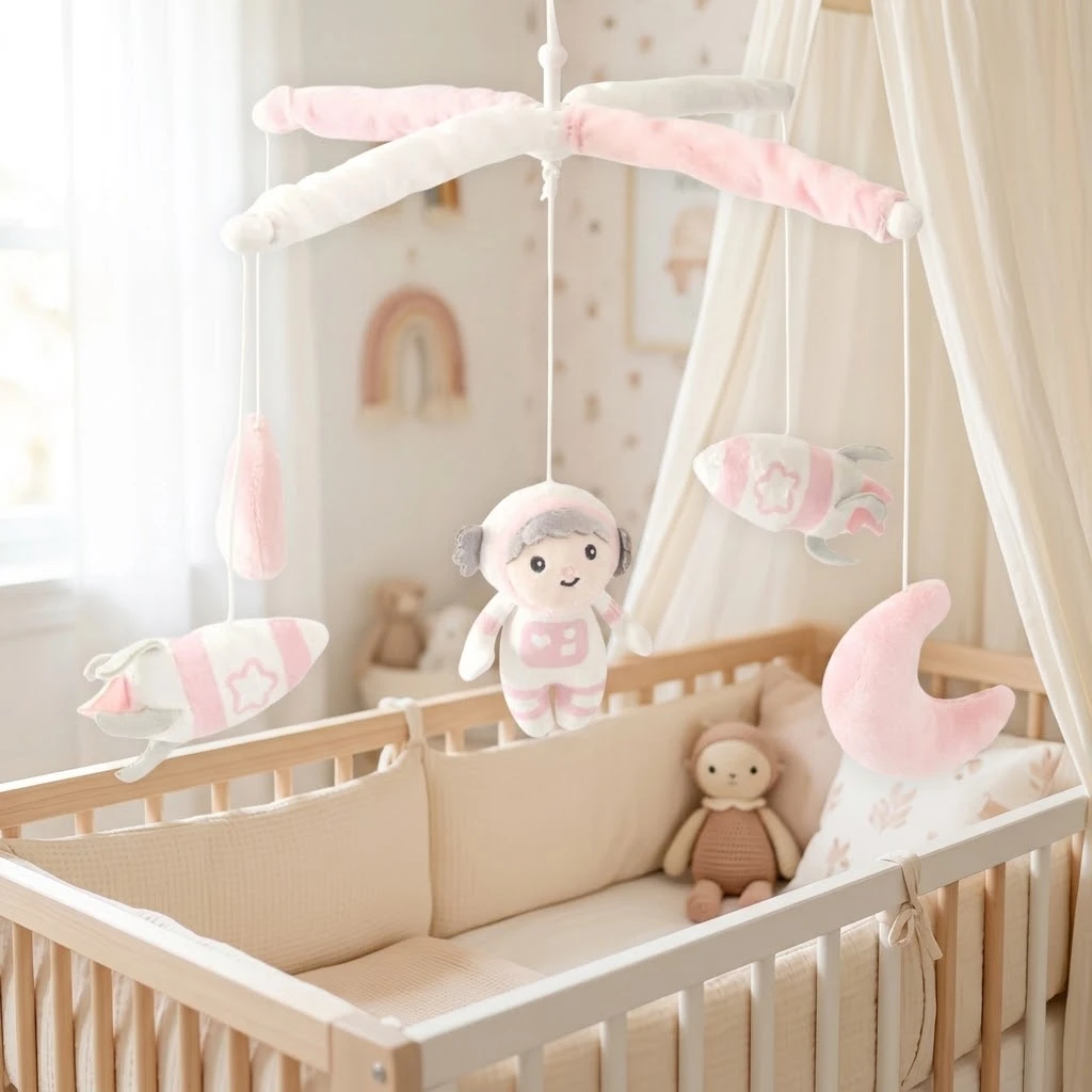Sunnozy-Musical Mobile - pink astronaut - 0+