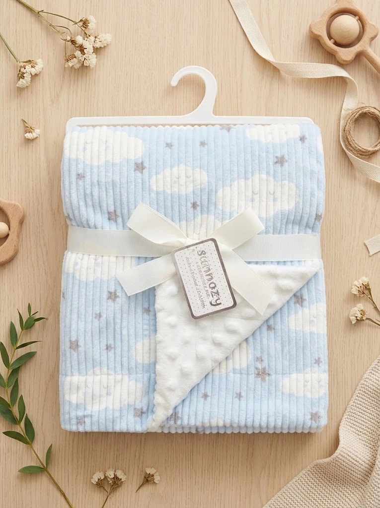 Sunnozy-Blanket - blue clouds - 75\*100cm